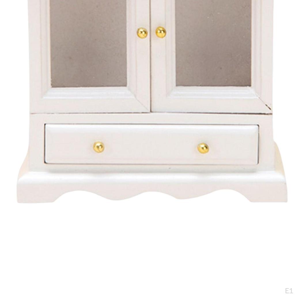 1/12 Dollhouse Display Cabinet Storage Stand Miniature Wooden Frame Furniture Model Smooth Polishing