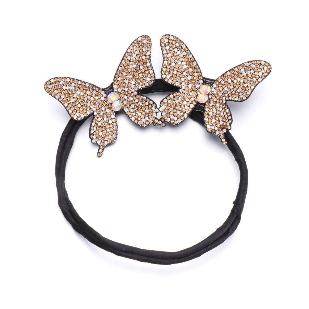 Хрустальная ручной работы заколка для волос в виде бабочки, элегантная заколка-бутон, заколки для волос в форме бабочки, пучок для волос