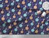 Soimoi Purple Poly Crepe Fabric Leaves & Button Chrysanthemum Floral Print Print Fabric by the Metre 42 Inch