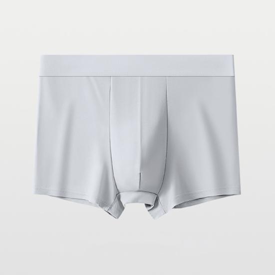 Men Boxers Bulge Pouch Thin Seamless Ice Silk Mid Waist Mesh High Elasticity Solid Color Moisture-wicking Men Underpants Daily Sport Underwear