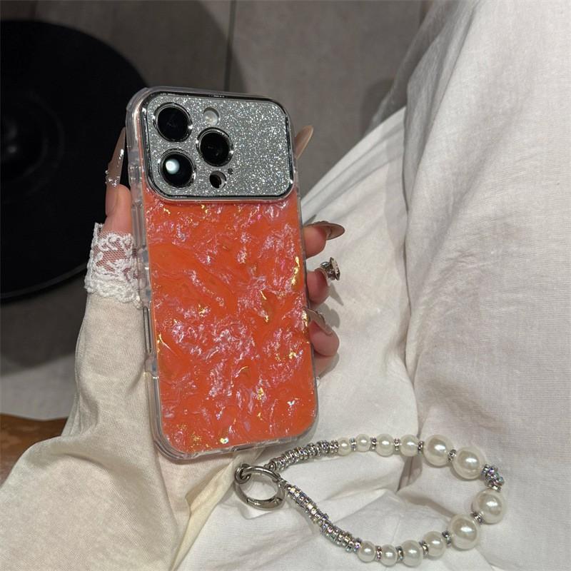 Блестящий смоляной чехол-ракушка для IPhone 17 Pro 16 15 с морскими ракушками, стильный защитный чехол для женщин
