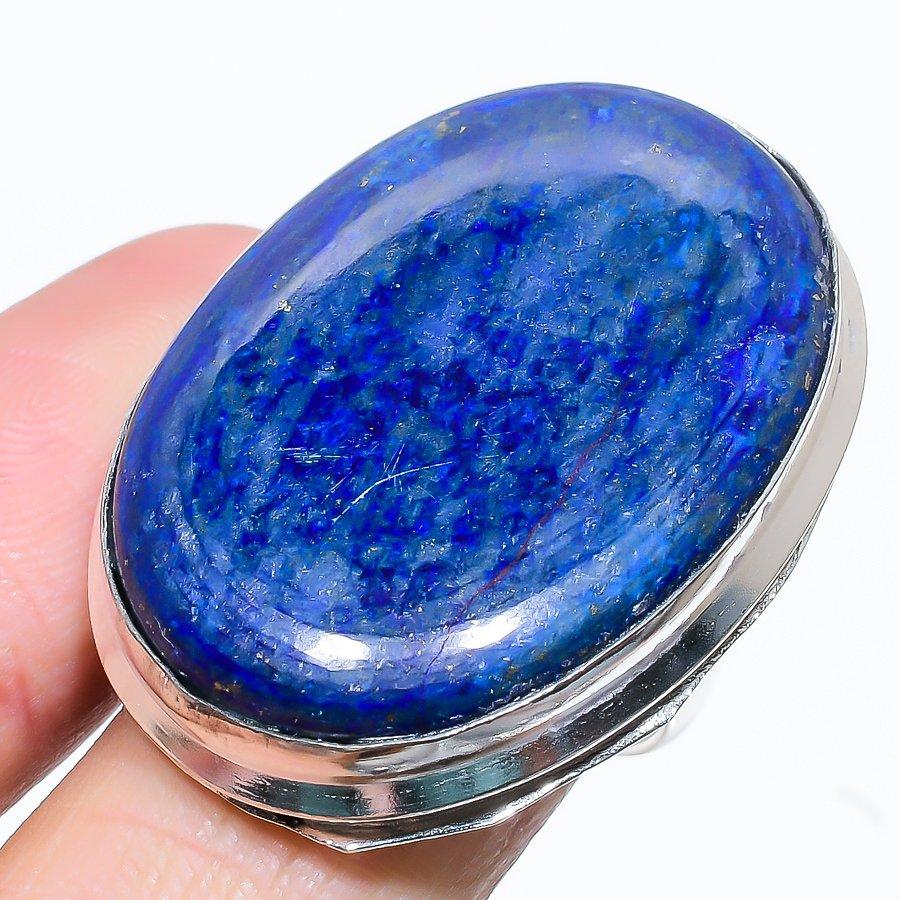 Natural Lapis Lazuli Gemstone Handmade 925 Sterling Silver Ring Size 8.5 U7g19