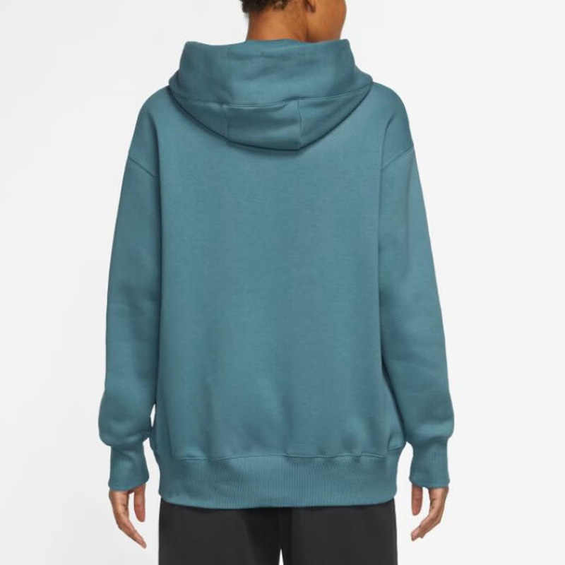 Nike Solid Color Logo Print Drawstring Hoodie Women Hoodies Blue DQ5861-440