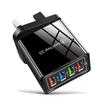 4-портовое USB автомобильное зарядное устройство 3A со светодиодной подсветкой для спецификаций ЕС/США, совместимое с планшетами и телефонами