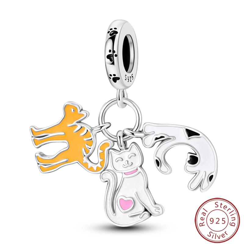 Милая серия «Кошка и собака» Медные шармы «Луна», «Бабочка», «Отпечаток лапы» 3 мм Сделай сам Изготовление изящных ювелирных изделий Подарки