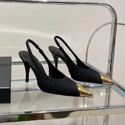 Черные женские туфли на высоком каблуке, осенне-зимние новые сексуальные туфли-лодочки на шпильке с металлическим острым носком, женские туфли-лодочки