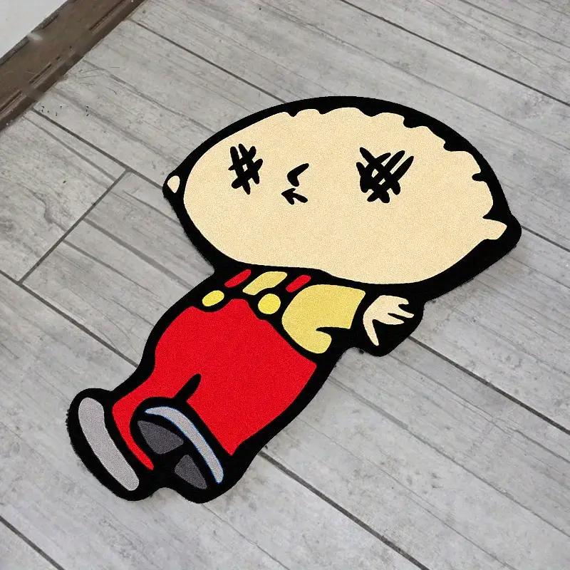 Cartoon Characters Pattern Rug Irregular Bedroom Carpet Soft Fluffy Plush Bedside Carpets Home Decoration Non-slip Floor Mat