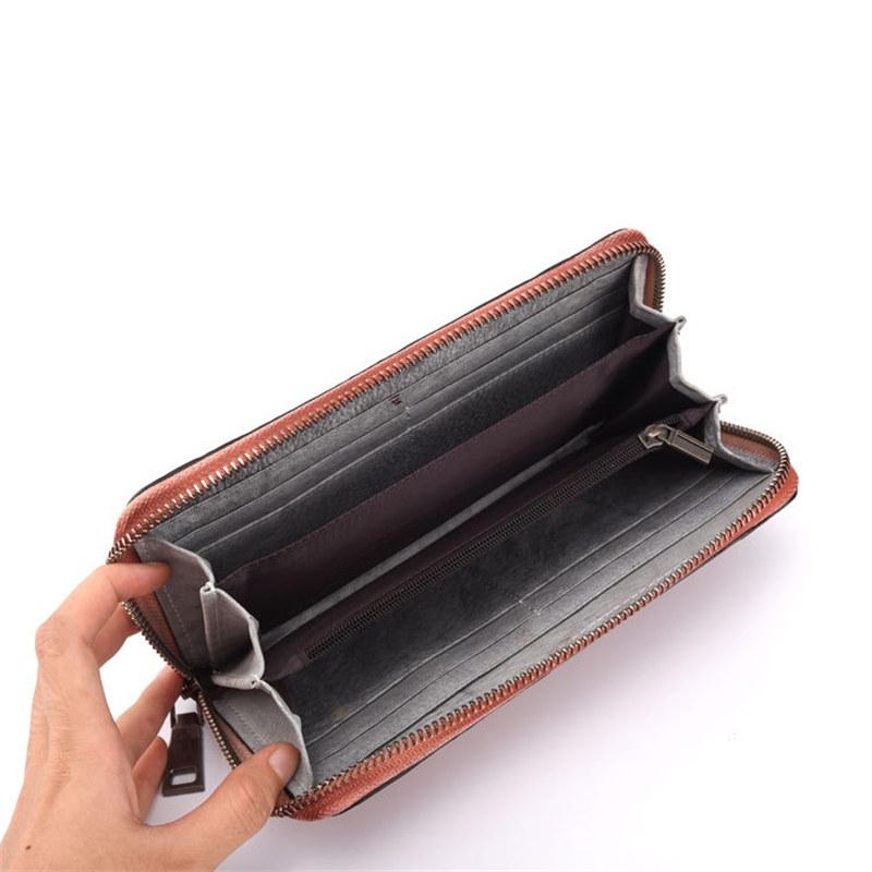 Женские кошельки на молнии из натуральной кожи, винтажный дизайн, держатель для карт, длинный кошелек с тиснением, портмоне, сумки GZW