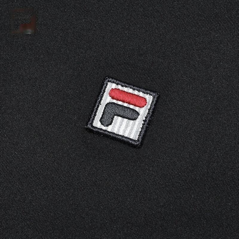 Fila Теннис 88 Однотонная Повседневная Теннисная Спортивная Универсальная Футболка-поло с коротким рукавом Женские топы Насыщенно-черный A11W423134F-BK