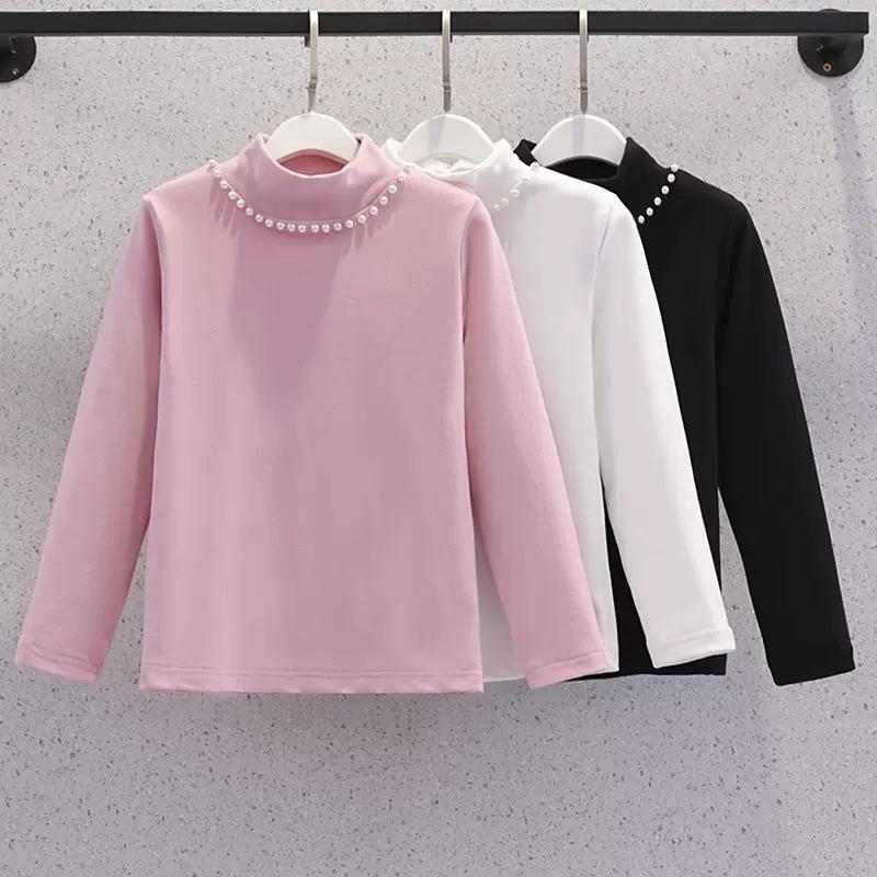 Girls' Fashionable Thickened Turtleneck Shirt - Perfect for Autumn and Winter