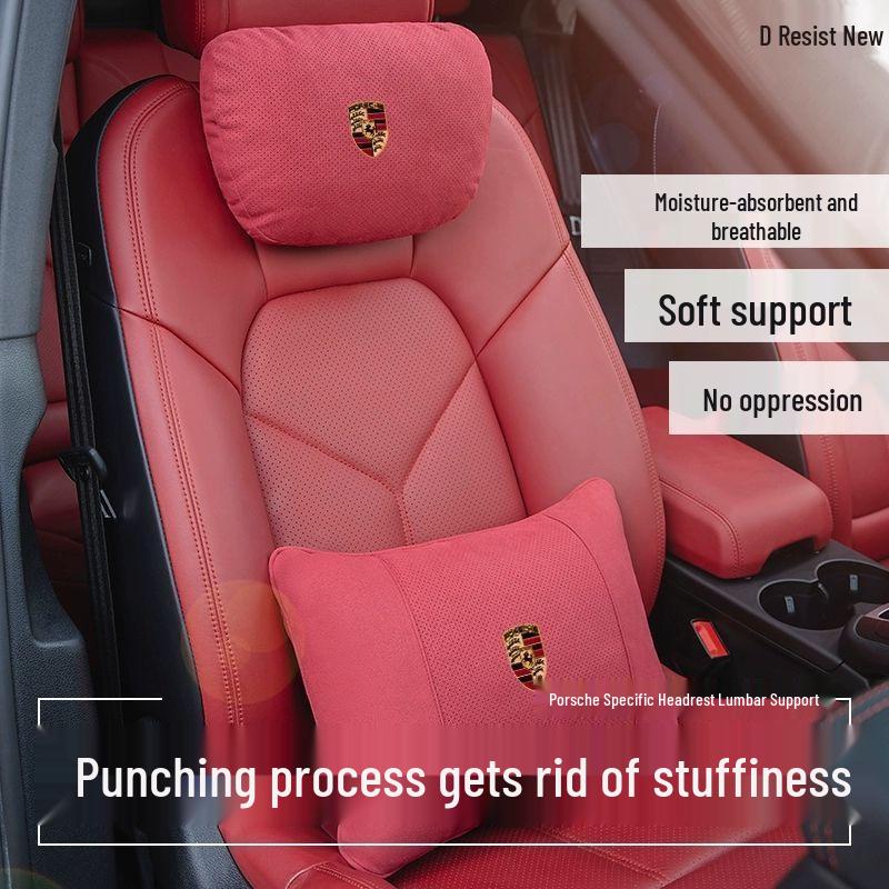 Porsche Macan/Cayenne Headrest Neck & Lumbar Support Pillow: Fits 718, Panamera, 911