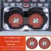 2Pcs New Car Water Cup Silicone Pad Anti-slip Noise Reduction For Hyundai Bayon Venue Tucson Getz Ioniq IX35 Sonata IX20 Genesis NN1