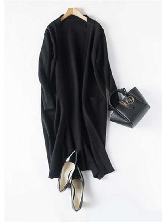 Женский кардиган средней длины, весна 2024 г.: Корейский стиль, универсальный, облегающий трикотажный жакет