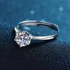 925 Silver T Home Mozzarella Diamond Six-Claw Ring Women'S Guochao Simple Diamond-Set Open Ring One Carat Proposal Diamond Ring