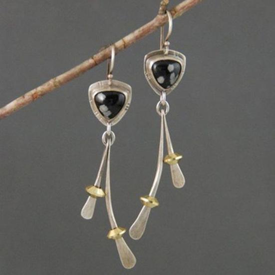 1 пара уникальных резных сережек-капель для пирсинга, очаровательный подарок, винтажный этнический стиль, женские камни с камнями