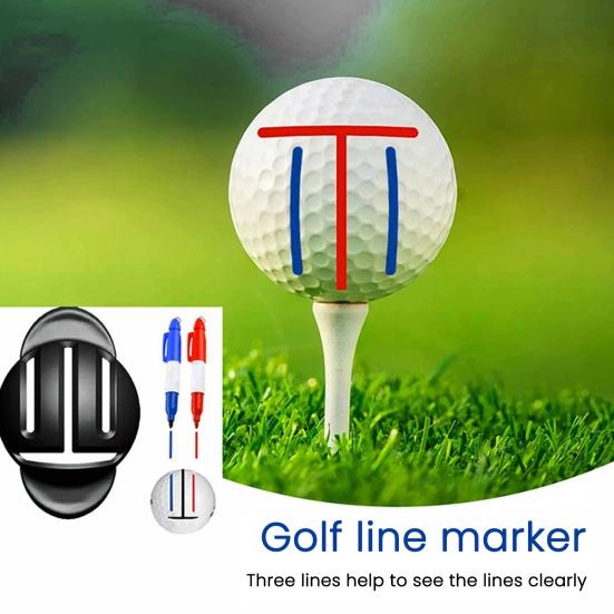 Golf Ball Line Drawing Tool Clip Triple Line Drawing Stencil Ball Liner Marker Template Portable