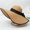 Foldable Sun Cap Bow Ribbon Beach Hat Casual Visors Cap  Outdoors