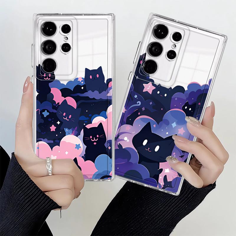 Мультяшный чехол с кошкой для Samsung Galaxy S26 S24 S25 Edge S20 Plus Note 20 Ultra 10 S21 S22 FE S23 Ultra