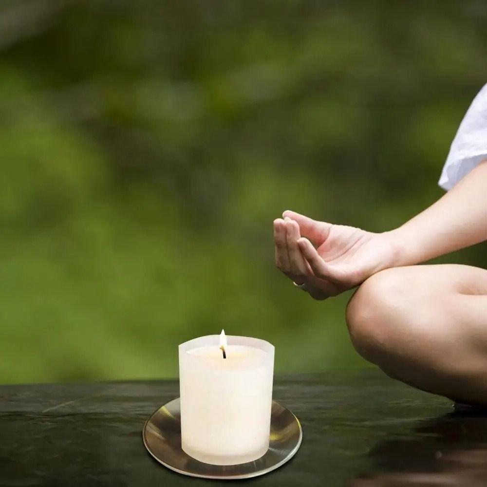 Pentagram Burning Flat Bowl Stainless Steel Candle Holder Offering Altar Bowl Halloween Decor