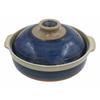 Water-repellent Ceramic-coated Earthenware Pot, Mishima, Made In Japan by Uchiyama Seitosho, Banko Ware (Ruri, Size 9, Serves 3-5 People)