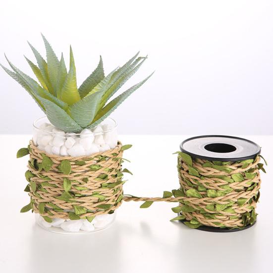 Веревка из искусственной лозы, экологически чистая износостойкая тканевая пеньковая веревка с искусственными зелеными листьями лозы для дома