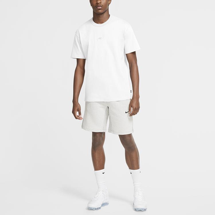 Nike Вышитый логотип Спортивная футболка с круглым вырезом и коротким рукавом для мужчин, топы, белый цвет DB3194-100