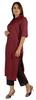 Moomaya Womens Solid Collar Kurti Rayon Elbow Sleeve Ethnic Kurta Indian