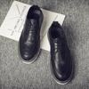 Fashion Brogues Men Casual Shoes Flat Thick Sole Male Footwear Black Genuine Leather Shoes