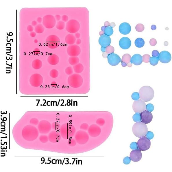 2 шт. 3D Форма для мастики с жемчугом, Полусфера, Шарик, Силиконовые Формы для мастики, Полусферическая форма, Пузырек, Декор для торта, Шоколадные формы для украшения торта