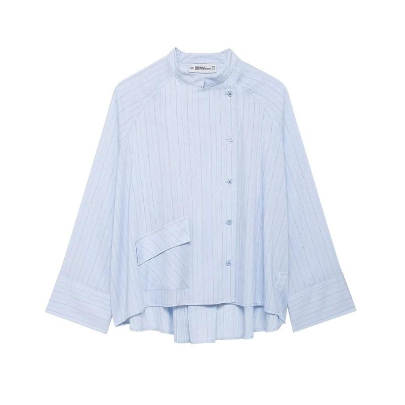 ZR 2026 Womens Fashion Casual Loose Striped Shirt With Pockets