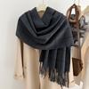 Autumn and winter new products simple and fashionable plaid scarf versatile warm scarf extended plaid fringed shawl