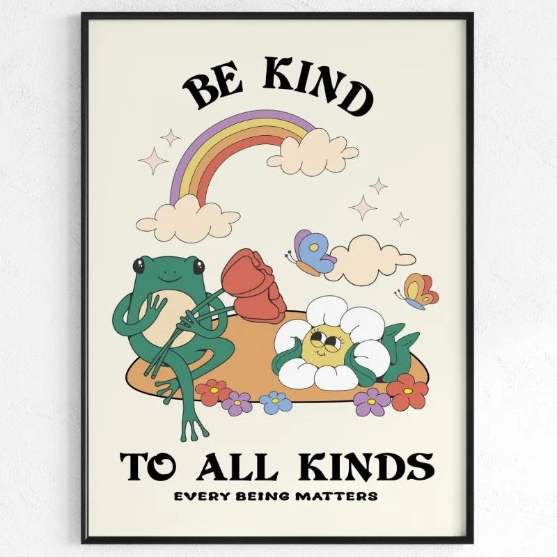 1pc Frameless Modern Funny Frog Motivation Quote Poster Mental Health Inspiring Canvas Painting Office Living Room Home Decor