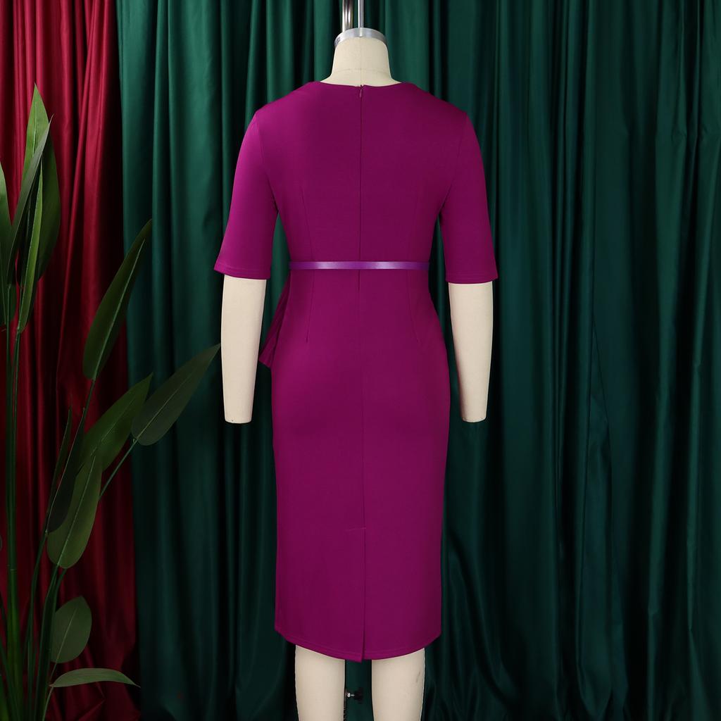 YYFS Женская мода на лето и весну, однотонное повседневное платье с коротким рукавом и квадратным воротником с высокой талией