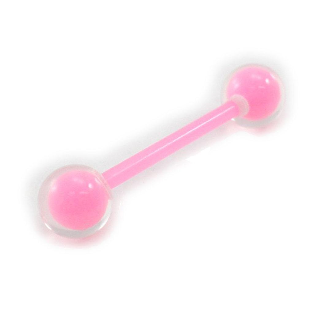Les Trésors De Lily [I9147] - Flexible Tongue Piercing 'Coloring' Pink