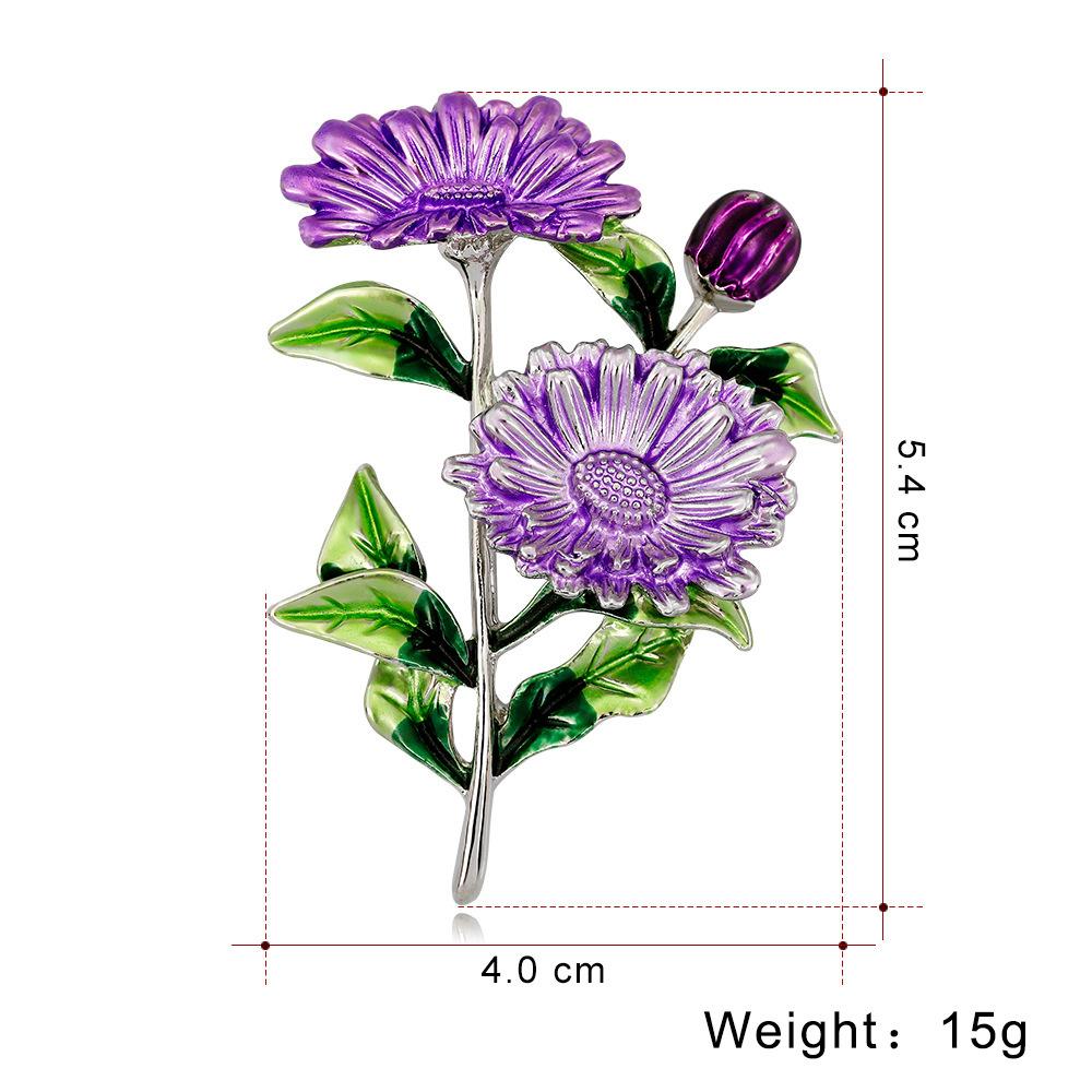 Креативная цветочная брошь, аксессуары, модная брошь с разноцветными хризантемами, окрашенная масляными каплями