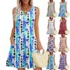 Женские летние платья Свободные сарафаны без рукавов с V-образным вырезом Платье с карманами