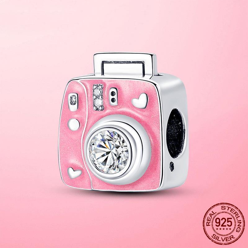 Новые туфли на высоком каблуке с красной эмалью 925 пробы, подвески-подвески, подходят для браслета, ожерелья, оригинальное изготовление ювелирных изделий