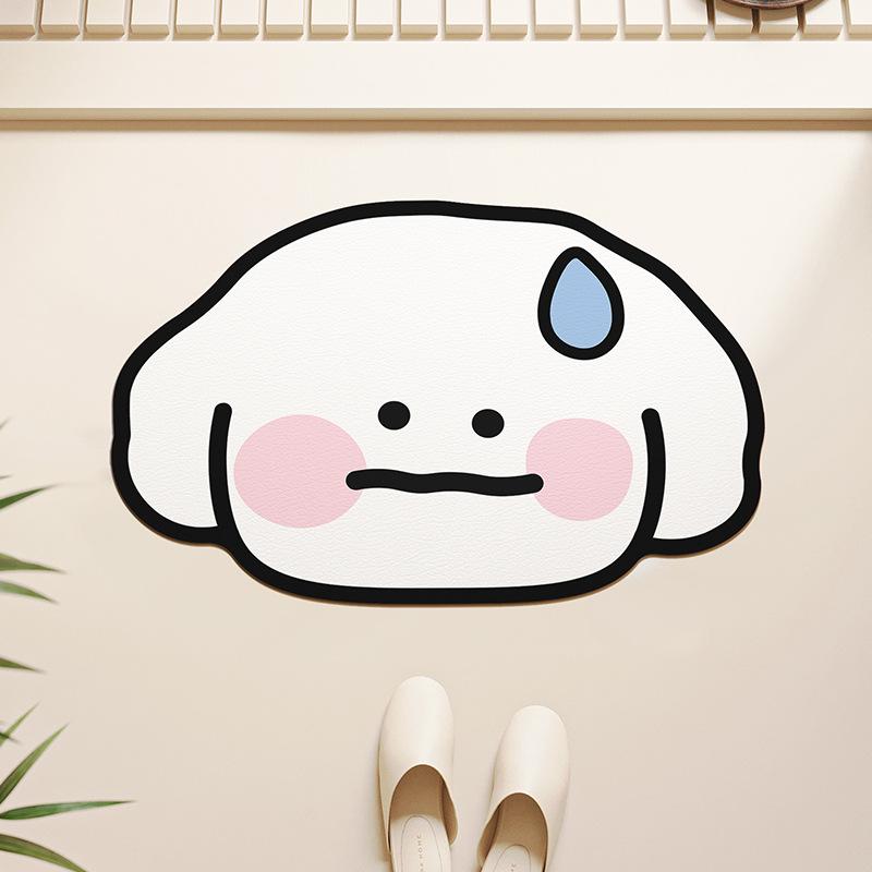 Cartoon Bathroom Non-Slip Floor Mat, Anti-Drop Diatom Mud Floor Mat, Quick-Drying Toilet Door Foot Pad, Diatom Mud