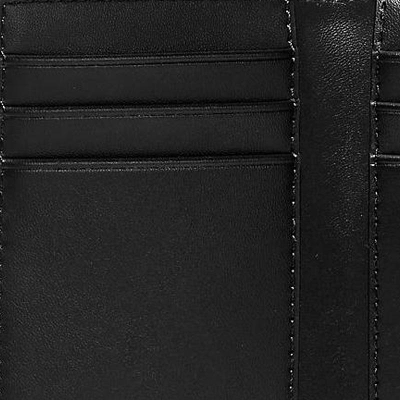 Michael Kors MK Cooper Двойной Складной Держатель для Карт с Текстурой и Серебряным Логотипом Мужские Аксессуары Черный 36H3LCOD1B-BLACK