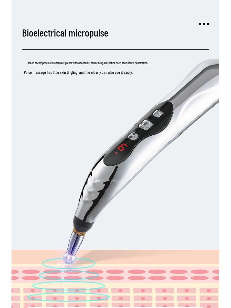 Перезаряжаемая умная массажная ручка для акупунктурных точек - Мини электрический акупрессурный стик