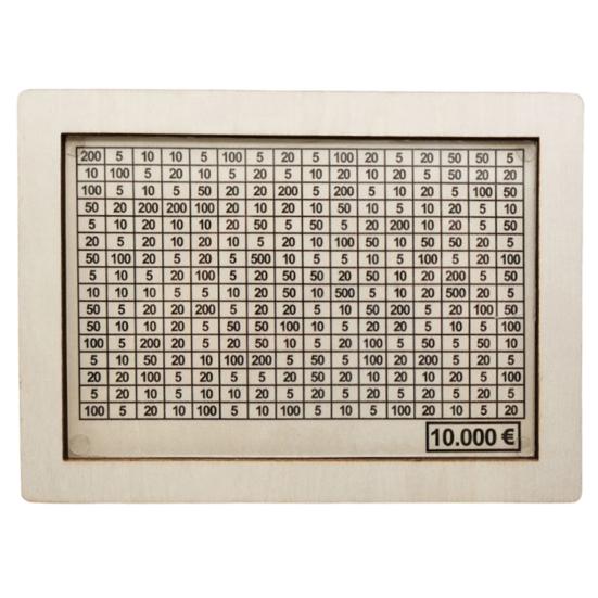 Wood Money Box with Counter 500/1000/2000/3000/5000/10000 Euros Piggy Bank Coin Cash Container