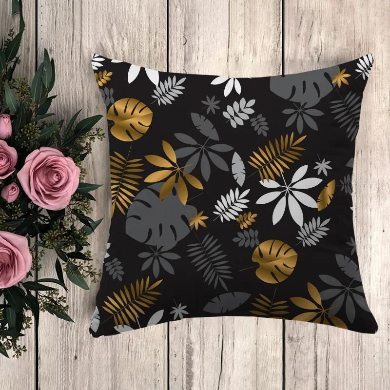 Подушка в стиле аниме с черным золотым принтом Декоративные наволочки Наволочка для дивана Подушки Чехол для подушки x Декоративные подушки