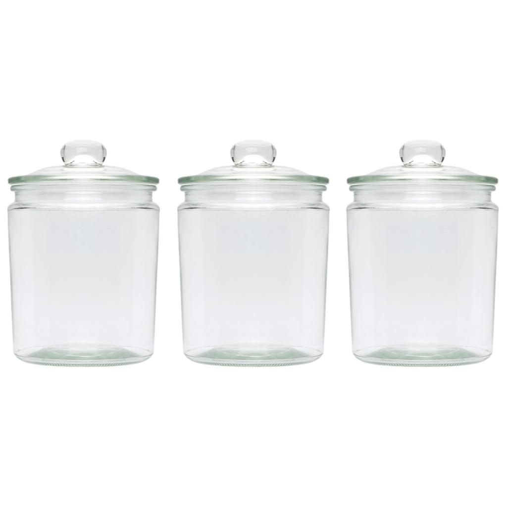 3 шт., герметичный контейнер для хранения и многоразовый прозрачный ящик для хранения продуктов питания с крышкой, портативная стеклянная герметичная банка для зерновых орехов, закусок, печенья и кухни для специй