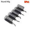 5Pcs Fishing Tackle Fishing Feeder Cage Round Square Trap Bait Basket Durable Fishings Lure Cage
