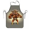 Colorful Bull Pattern Apron Chef Baking Tablier Waterproof Bib Kitchen Cleaning Pinafore for Women Men Gardening