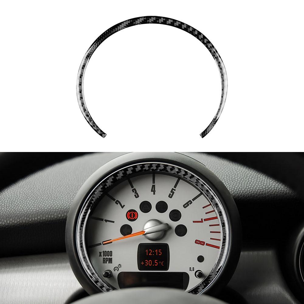 Углеродное волокно для Mini Cooper Hardtop R56 Clubman R55 R57, аксессуары, внутренняя отделка центральной консоли автомобиля, наклейка на крышку спидометра