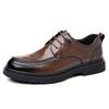 Модный дизайнерский бренд элегантные туфли броги классические коричневые мужские деловые туфли для интервью мужские кожаные туфли для вождения