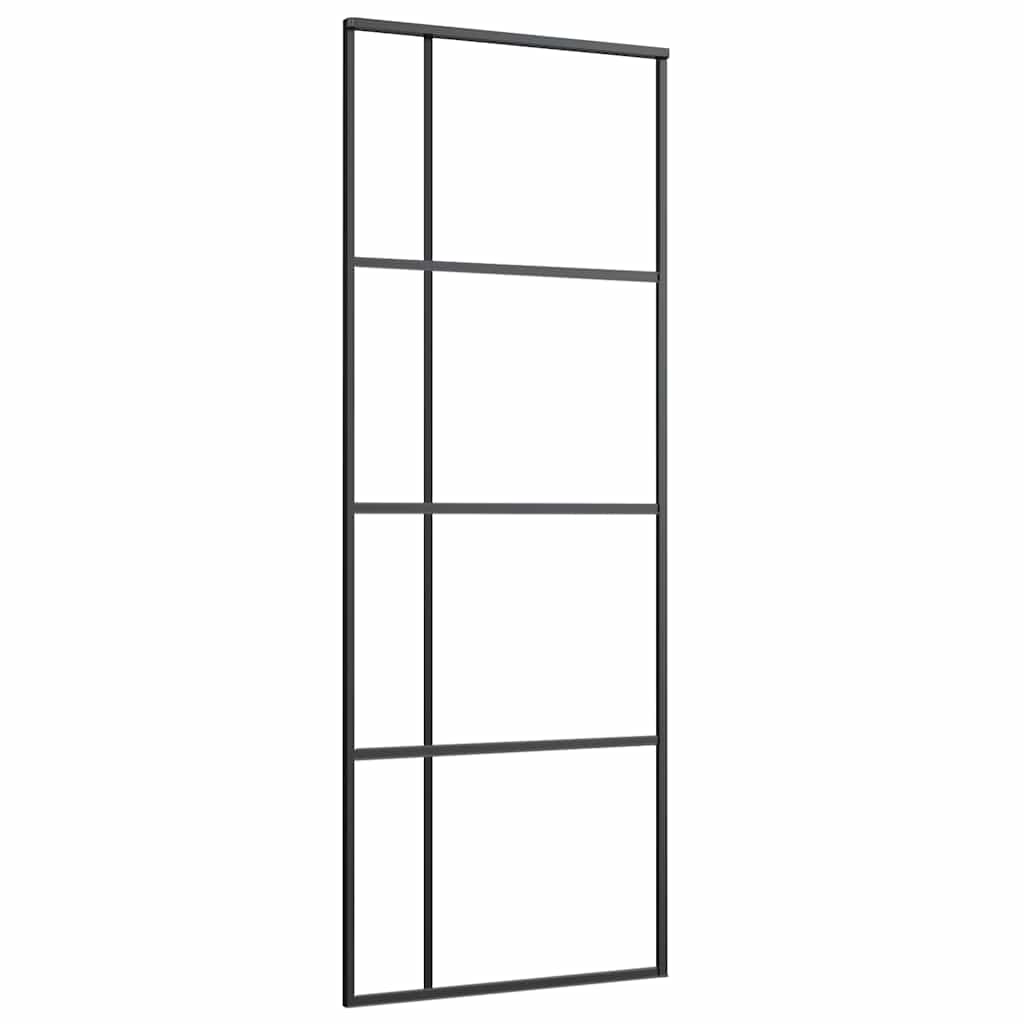 Vidaxl Drzwi Przesuwne Z Osprzętem, Szkło Esg I Aluminium, 76X205 Cm