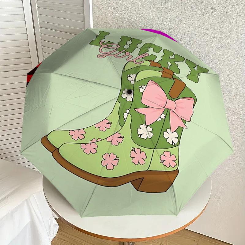1PC cowboy boots Automatic Open/Close Umbrella with Windproof, 8-Rib Sturdy Canopy, Durable Ribs, Fashionable Design1351A