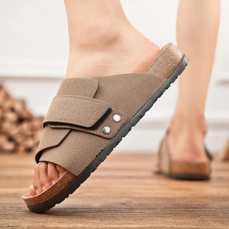 Indoor Fashion Arch Support Mules Half Slippers Women Soft Non-Slip Flat Slides Summer Lightweight Cork Footbed Clogs Ladies